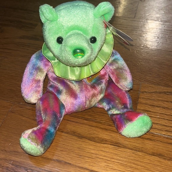 2001 RETIRED TY BEANIE BABY~AUGUST THE PERIDOT HAPPY BIRTHDAY TEDDY BEAR 8"~NEW - Picture 6 of 12